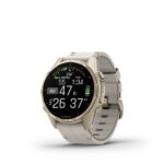 Garmin Fenix 8 Stainless Steel 43mm Waterproof Smartwatch with Heart Rate Monitor (Sapphire, Soft Gold with Limestone Leather Band) - Image 6