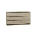 M6 Wooden Chest of Drawers with 6 Drawers 138x40x77cm - Image 3