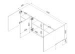 3D chest of drawers PALAZZO BIS 151x40x75 white matt - Image 4