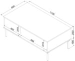 Rectangular Central Coffee Table Tresse Wooden Matte Green M110xW60xH40cm - Image 3