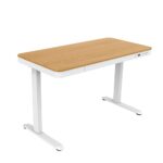 Electric Desk Wooden White/oak with Metal Legs & USB ports 140x70cm - Image 2