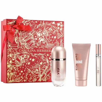 Carolina Herrera 212 Vip Rose Eau de Parfum Spray 80ml Fragrance Set 3 Pieces
