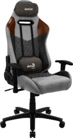 Aerocool Duke AeroSuede Fabric Gaming Chair with Adjustable Arms Black / Brown / Gray - Image 2