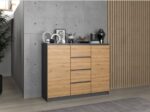 Sideboard Wooden with Drawers Anthracite 120x40x97cm - Image 5