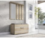 Entry Furniture with Mirror / Hanger / Shoe Rack & Bench Sonoma 85x45x35cm - Image 3