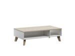 Rectangular Central Coffee Table Lotta 110 Wooden White / Sonoma Oak M110xW60xH35cm - Image 2