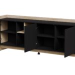 Cama PORTO 3D chest of drawers 190x38x77 oak/black