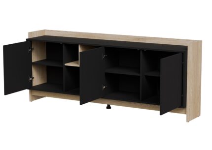 Cama PORTO 3D chest of drawers 190x38x77 oak/black
