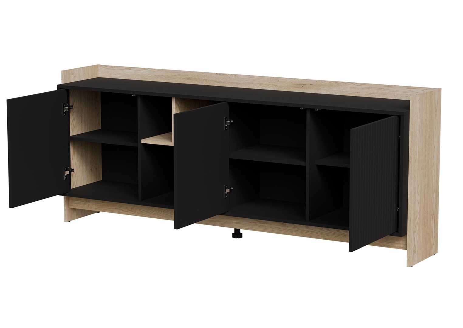 Cama PORTO 3D chest of drawers 190x38x77 oak/black - Image 1