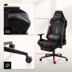 Huzaro Force 8.1 Fabric Gaming Chair with Adjustable Arms and Footstool Black - Image 6