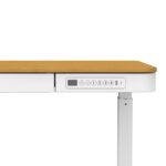 Electric Desk Wooden White/oak with Metal Legs & USB ports 140x70cm - Image 13