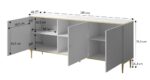 GLAMOUR chest 180x40x75.5 cm black matt + gold - Image 4