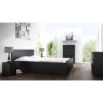 M6 Wooden Chest of Drawers with 6 Drawers Black 120x30x77cm - Image 3
