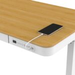Electric Desk Wooden White/oak with Metal Legs & USB ports 140x70cm - Image 23