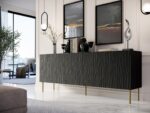 JUNGLE chest of drawers 190x40.5x74.5 black matt + golden legs - Image 3