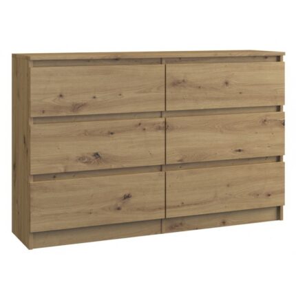 M6 Artisan Wooden Chest of Drawers with 6 Drawers Artisan 120x30x77cm