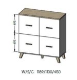 Cama sideboard LOTTA 110 4D wotan oak + mat black - Image 3