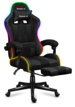 Huzaro Force 4.7 Artificial Leather Gaming Chair with RGB Lighting and Footrest Grey Mesh - Image 15