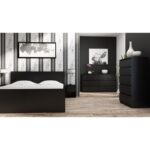 Wooden Chest of Drawers with 6 Drawers Black 138x40x77cm - Image 2