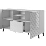 ABETO chest of drawers 150x42x82 white glossy
