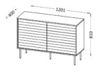 Cama CORTINA 1D3S chest of drawers 120x40x81 black - Image 4