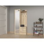 Gar Duo Entry Furniture with Mirror / Shoe Rack & Wardrobe Sonoma 72x50x180cm - Image 2