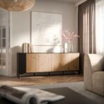 Cama MERCI chest of drawers 200 x 40 x 74 cm black/artisan oak - Image 3