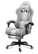 Huzaro Force 4.7 Fabric Gaming Chair with Footrest White Mesh - Image 3