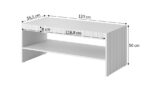 Rectangular Central Coffee Table Cama Wooden White Matte W120xL60xH50cm - Image 3