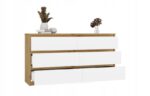 M6 MALWA CHEST OF DRAWERS 140 CM 6 DRAWERS OAK ARTISAN/WHITE - Image 4