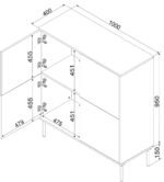 4D chest of drawers TRESSE 100x40x110 cashmere matt - Image 4
