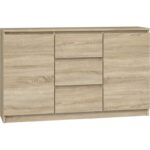 Sideboard 2d3s Wooden with Drawers Sonoma 120x40x97cm - Image 4