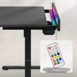 Electric Gaming Desk Wooden Black with LED 100x50x75cm - Image 6