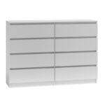 Wooden Chest of Drawers with 8 Drawers Biel 138x40x97cm