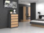 Wooden Chest of Drawers with 5 Drawers Antracyt 70x40x112cm - Image 2