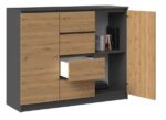 Sideboard Wooden with Drawers Anthracite 120x40x97cm - Image 2