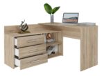 Corner Desk Dany Wooden Beige 120x120x75cm - Image 2