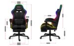 Huzaro Force 4.7 Artificial Leather Gaming Chair with RGB Lighting and Footrest Grey Mesh - Image 12