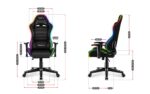 Huzaro Ranger 6.0 Child RGB Mesh Artificial Leather Gaming Chair with Adjustable Armrests and RGB Lighting Black - Image 6