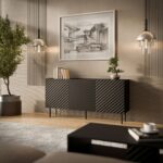 Cama LUCCA 3D chest of drawers 165x40x80 black - Image 3