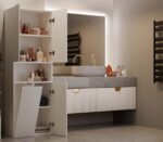 BATHROOM CABINET NEL DK 1K BASKET CASMERE COLOUR - Image 10