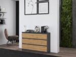 M6 Wooden Chest of Drawers with 6 Drawers ANTRACYT/ART 120x30x77cm - Image 6