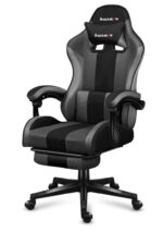 Huzaro Force 4.7 Artificial Leather Gaming Chair with Footrest Grey Mesh - Image 3