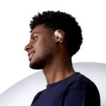 Shokz OpenFit Air Open Ear Bluetooth Handsfree Earphones with Sweat Resistance and Charging Case White - Image 5