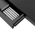 Desk Wooden Black with Metal Legs & USB ports 140x70x50cm - Image 9
