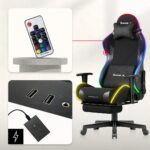 Huzaro Force 5.7 Υφασμάτινη Καρέκλα Gaming με RGB Φωτισμό και Υποπόδιο Μαύρη - Image 7