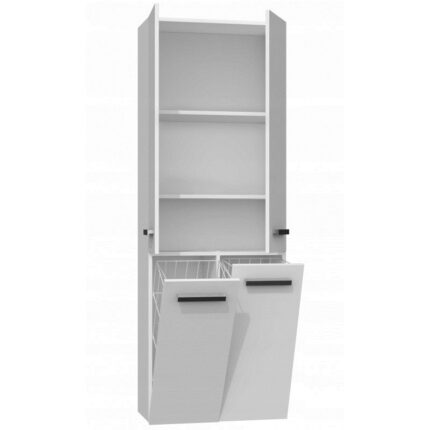 Topeshop Nel 2K DD Floor Bathroom Column Cabinet L60xD30xH174cm White
