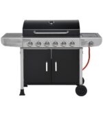Ravanson GO-6 Gas Grill with Cast Iron Grill 74.8x38.5cm with 6 Burners 15.1kW and Side Burner 2.5kW - Image 2