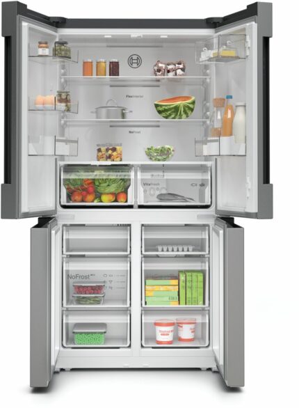 Bosch Side-by-Side Refrigerator 605lt Total NoFrost H183xW91xD73.1cm Brushed Steel Anti-Fingerprint KFN96VPEA