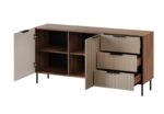 Cama Chest of drawers 1 ALMERA 156x42x75 walnut/cashmere - Image 2